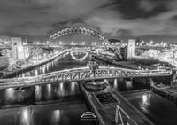 Tyne Bridge - Swing Bridge - Newcastle - Gateshead - Black and White