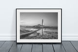 St Mary's Lighthouse and Causeway - Whitley Bay - Black and White