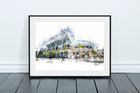 St James Park - Digital Watercolour - Newcastle United Football Club - Newcastle