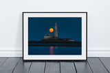 St Mary's Lighthouse - Blue Moon - Whitley Bay
