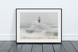 Roker Pier Lighthouse - Storm Babet Waves - Sunderland
