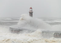 Roker Pier Lighthouse - Storm Babet Waves - Sunderland