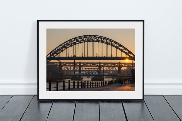 Newcastle Bridges - Sunset From Banks of The Tyne - Newcastle - Gateshead