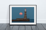 Roker Pier Lighthouse - Harvest Moon - Sunderland
