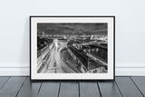 Newcastle Quayside - From the High Level Bridge - Black and White