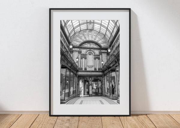 Central Arcade - Newcastle - Black and White Print