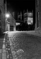 Durham Cathedral - Black and White - Cobbled Road