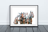Gan Canny - Digital Watercolour - Vaux Brewery Dray Horses - Sunderland