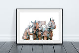 Gan Canny - Digital Watercolour - Vaux Brewery Dray Horses - Sunderland