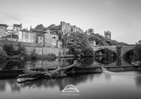 Durham City Reflecting in The River Wear, Durham . Four Black and White 10x8 inch prints of Durham City and The River Wear. - North East Captures