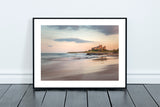 Bamburgh Castle Beach Reflections Print