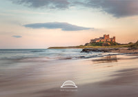 Bamburgh Castle Beach Reflections Print