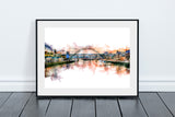 Tyne Bridge and Quayside - Digital Watercolour - Newcastle - Gateshead