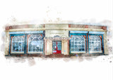 Rendezvous Cafe - Digital Watercolour - Whitley Bay