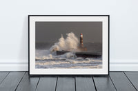 Roker Pier Lighthouse - Storm Arwen Waves - Sunderland