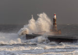 Roker Pier Lighthouse - Storm Arwen Waves - Sunderland