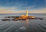 St Mary's Lighthouse and Island - Sunset - Whitley Bay