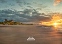 Bamburgh Castle Sunset Print