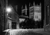 Durham Cathedral - Black and White - Cobbled Road