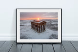 Penshaw Monument Winter Sunrise - From Above - Sunderland
