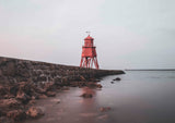 Herd Groyne Lighthouse, built in 1882 and still alerting ships. Located in South Shield, south of the River Tyne. - North East Captures