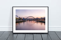Tyne Bridge and Quayside at dusk reflecting on The River Tyne - North East Captures