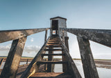 Wooden refuge Shelter on the Holy Island causeway. - North East Captures