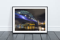 The Tyne Bridge at night with The Sage Gateshead behind. - North East Captures