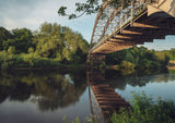 Wylam Railway Bridge, Hagg Bank Bridge or locally as Points Bridge and Half-Moon Bridge is a footbridge crossing the River Tyne at Hagg Bank - North East Captures