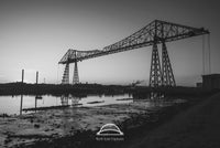 Teesside Landmarks in black & white. Four 10x8 inch prints of Steetley Pier, Tees Transporter Bridge, HMS Trincomalee and Infinity Bridge - North East Captures