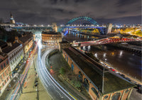 Newcastle Quayside at night seen from the High Level Bridge - North East Captures