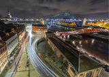 Newcastle Quayside at night seen from the High Level Bridge - North East Captures
