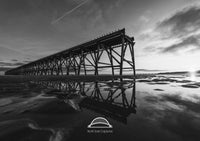 Teesside Landmarks in black & white. Four 10x8 inch prints of Steetley Pier, Tees Transporter Bridge, HMS Trincomalee and Infinity Bridge - North East Captures